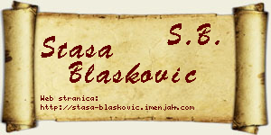 Staša Blašković vizit kartica